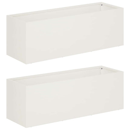 Have Blomsterkrukke 2 stk. Hvid 40 x 20 x 20 cm Koldvalset stål