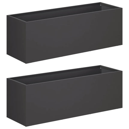 Have Blomsterkrukke 2 stk. Sort 60 x 20 x 20 cm Koldvalset stål