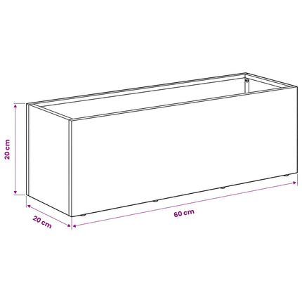 Have Blomsterkrukke 2 stk. Antracit 60 x 20 x 20 cm