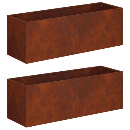 Have Blomsterkrukke 2 stk. Rusten 60 x 20 x 20 cm Cortenstål
