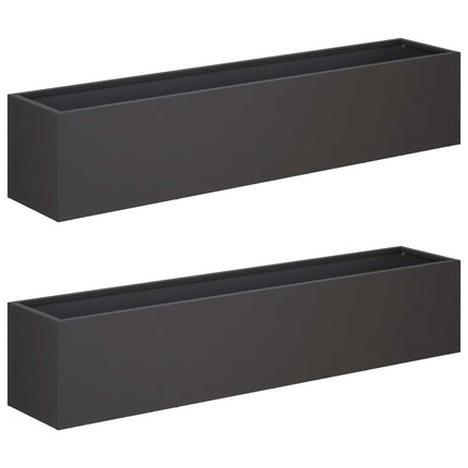Have Blomsterkrukke 2 stk. Sort 100 x 20 x 20 cm