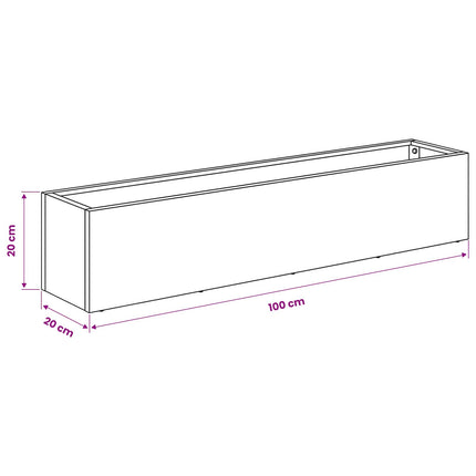Have Blomsterkrukke 2 stk. Sort 100 x 20 x 20 cm