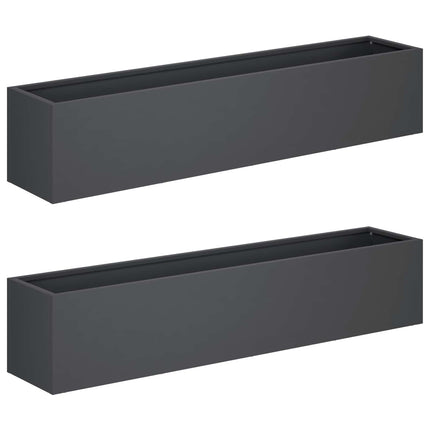 Have Blomsterkrukke 2 stk. Antracit 100 x 20 x 20 cm