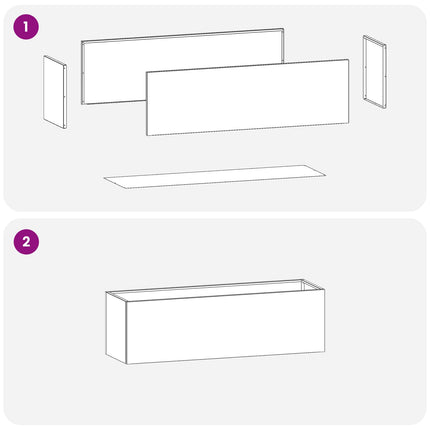 Have Blomsterkrukke 2 stk. Antracit 100 x 30 x 30 cm