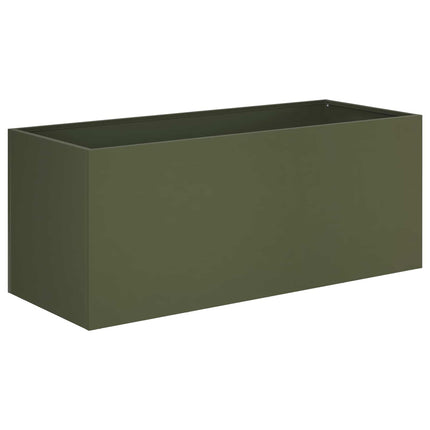 Have Blomsterkrukke Olivengrøn 100 x 40 x 40 cm Koldvalset stål