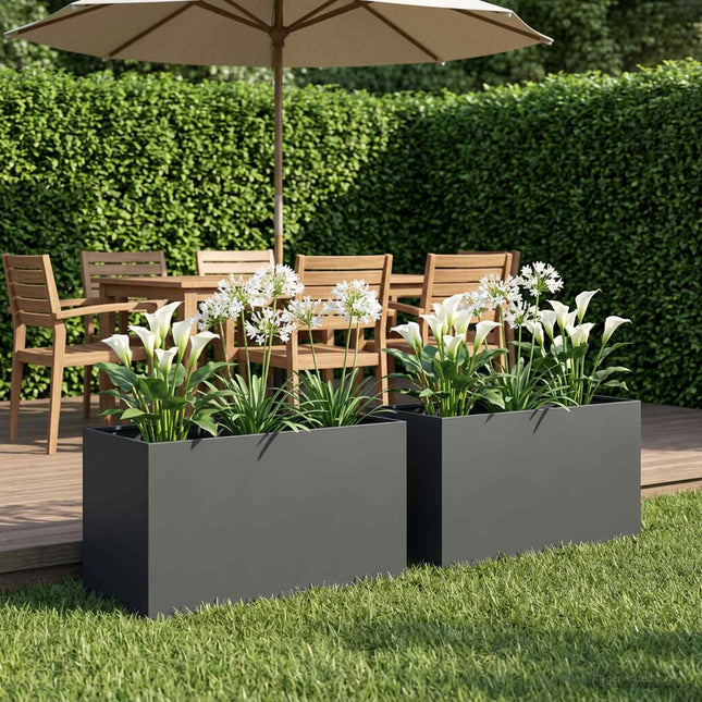 Have Blomsterkrukke 2 stk. Antracit 80 x 50 x 50 cm