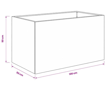 Have Blomsterkrukke 2 stk. Sort 100 x 50 x 50 cm