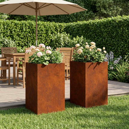 Have Blomsterkrukke 2 stk. Rusten 30 x 30 x 40 cm Cortenstål
