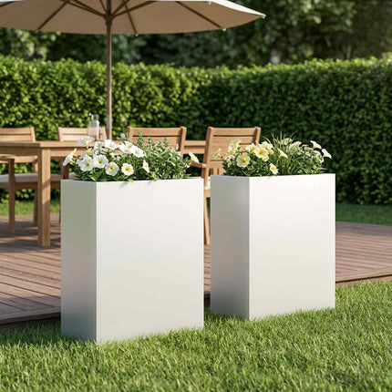 Have Blomsterkrukke 2 stk. Hvid 40 x 20 x 50 cm Koldvalset stål