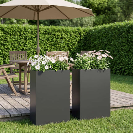 Have Blomsterkrukke 2 stk. Sort 40 x 20 x 75 cm Koldvalset stål