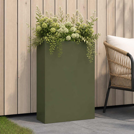 Have Blomsterkrukke Olivengrøn 50 x 20 x 75 cm Koldvalset stål