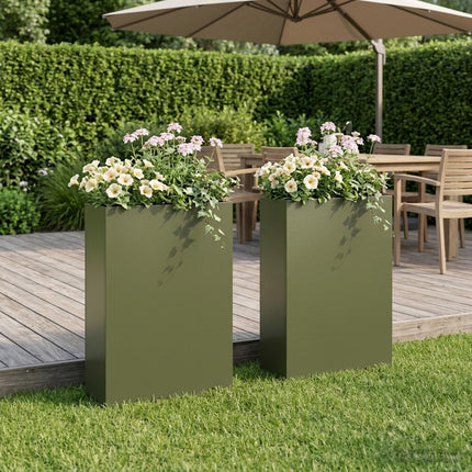 Have Blomsterkrukke 2 stk. Olivengrøn 50 x 20 x 75 cm