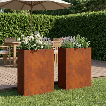 Have Blomsterkrukke 2 stk. Rusten 50 x 20 x 75 cm Cortenstål