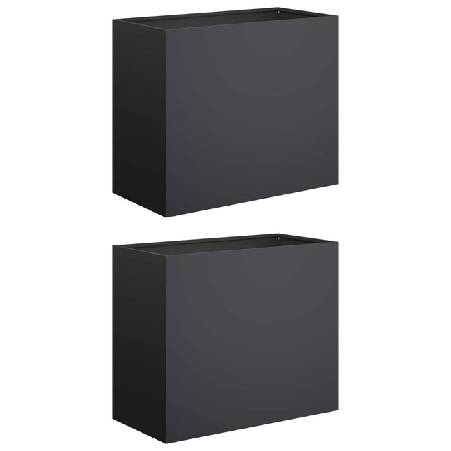 Have Blomsterkrukke 2 stk. Sort 60 x 30 x 40 cm Koldvalset stål