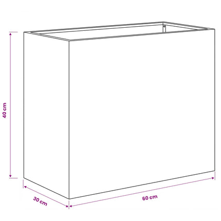 Have Blomsterkrukke 2 stk. Antracit 60 x 30 x 40 cm