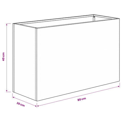 Have Blomsterkrukke 2 stk. Antracit 80 x 30 x 40 cm