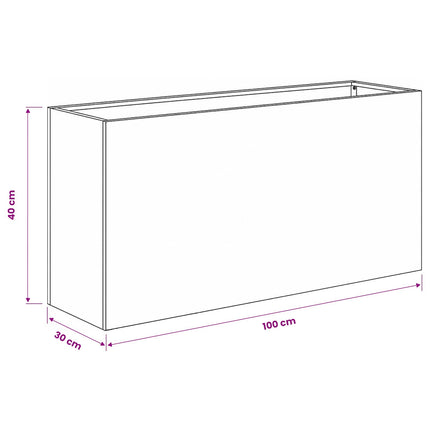 Have Blomsterkrukke Hvid 100 x 30 x 40 cm Koldvalset stål