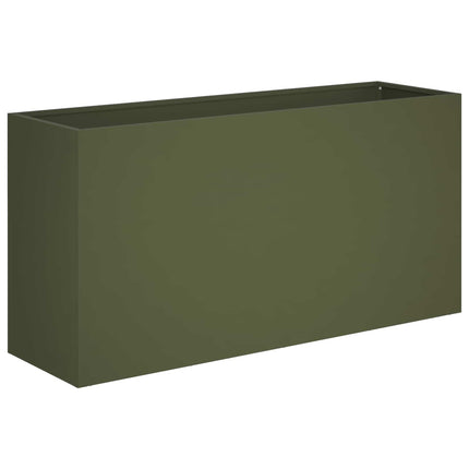 Have Blomsterkrukke Olivengrøn 100 x 30 x 40 cm Koldvalset stål