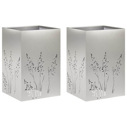 Have Blomsterkrukke 2 stk. Sølv 50 x 50 x 75 cm Rustfrit stål