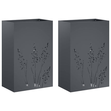 Have Blomsterkrukke 2 stk. Antracit 50 x 30 x 75 cm