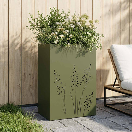 Have Blomsterkrukke Olivengrøn 50 x 30 x 75 cm Koldvalset stål