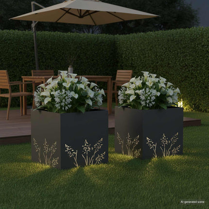 Have Blomsterkrukke 2 stk. Antracit 50 x 50 x 49 cm