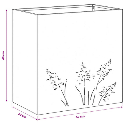 Have Blomsterkrukke Sort 50 x 30 x 49 cm Koldvalset stål