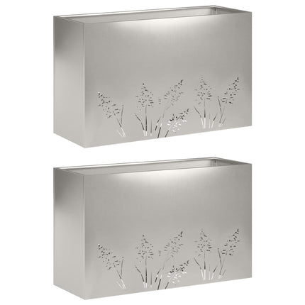 Have Blomsterkrukke 2 stk. Sølv 80 x 20 x 49 cm Rustfrit stål