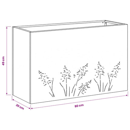 Have Blomsterkrukke Rusten 80 x 20 x 49 cm Cortenstål