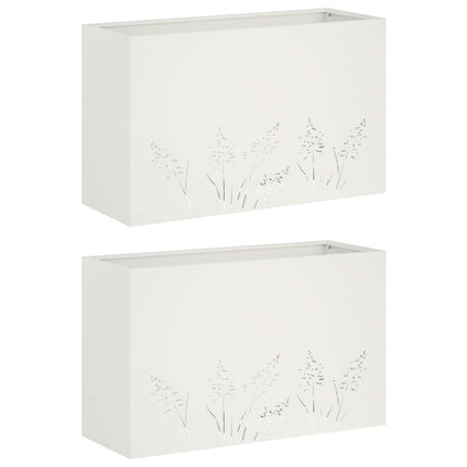 Have Blomsterkrukke 2 stk. Hvid 80 x 30 x 49 cm Koldvalset stål