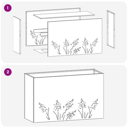 Have Blomsterkrukke Antracit 80 x 30 x 49 cm Koldvalset stål
