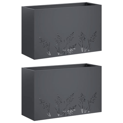 Have Blomsterkrukke 2 stk. Antracit 80 x 30 x 49 cm