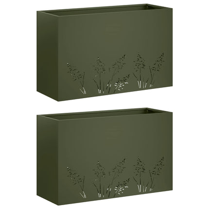 Have Blomsterkrukke 2 stk. Olivengrøn 80 x 30 x 49 cm