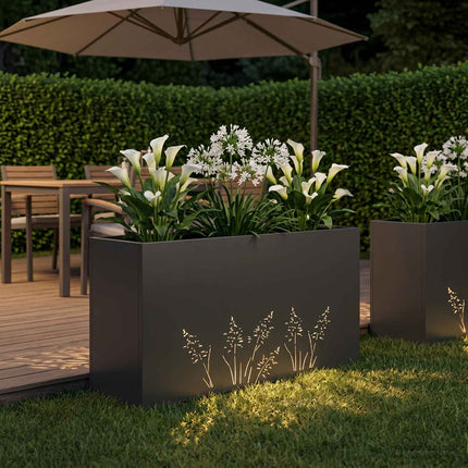 Have Blomsterkrukke Sort 100 x 20 x 49 cm Koldvalset stål