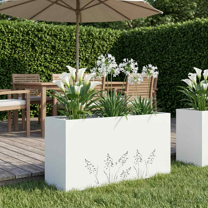 Have Blomsterkrukke Hvid 100 x 20 x 49 cm Koldvalset stål