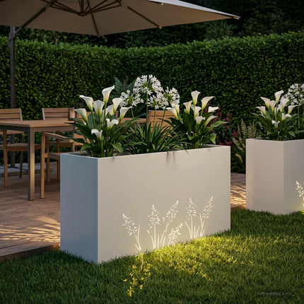 Have Blomsterkrukke Hvid 100 x 20 x 49 cm Koldvalset stål