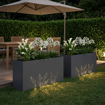 Have Blomsterkrukke 2 stk. Antracit 100 x 20 x 49 cm