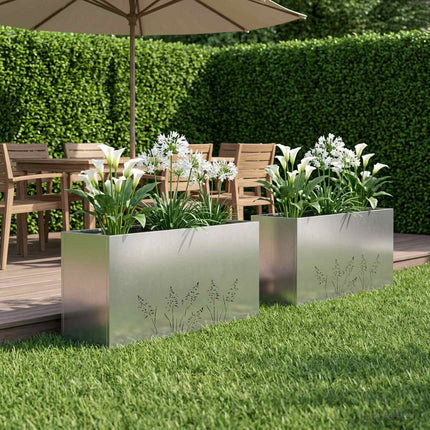 Have Blomsterkrukke 2 stk. Sølv 100 x 20 x 49 cm Rustfrit stål
