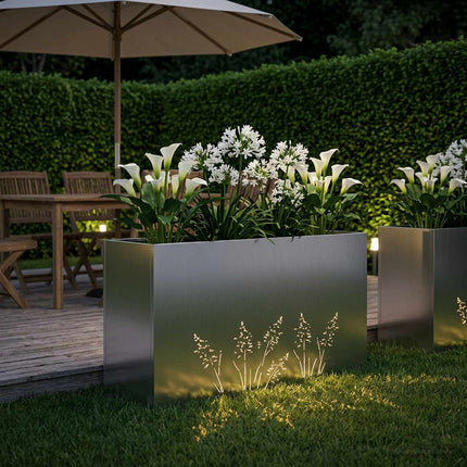 Have Blomsterkrukke Sølv 100 x 20 x 49 cm Galvaniseret stål