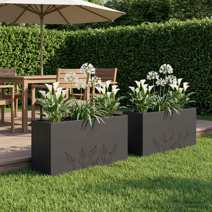 Have Blomsterkrukke 2 stk. Sort 100 x 30 x 49 cm