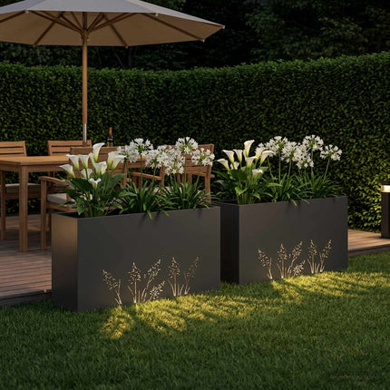 Have Blomsterkrukke 2 stk. Sort 100 x 30 x 49 cm