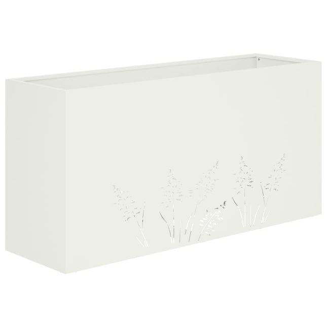 Have Blomsterkrukke Hvid 100 x 30 x 49 cm Koldvalset stål