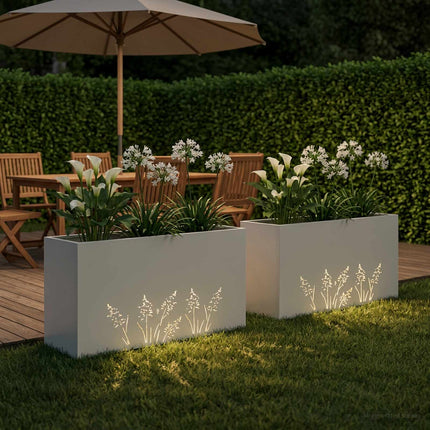 Have Blomsterkrukke 2 stk. Hvid 100 x 30 x 49 cm