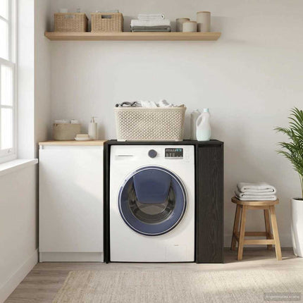 Vaskemaskine Skab Sort eg 87 x 60 x 89 cm Konstrueret træ