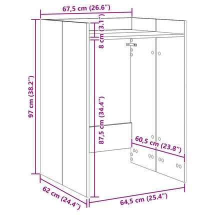 Vaskemaskine Skab Hvid 67,5 x 62 x 97 cm Konstrueret træ