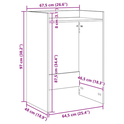 Vaskemaskine Skab Artisan eg 67,5 x 48 x 97 cm Konstrueret træ