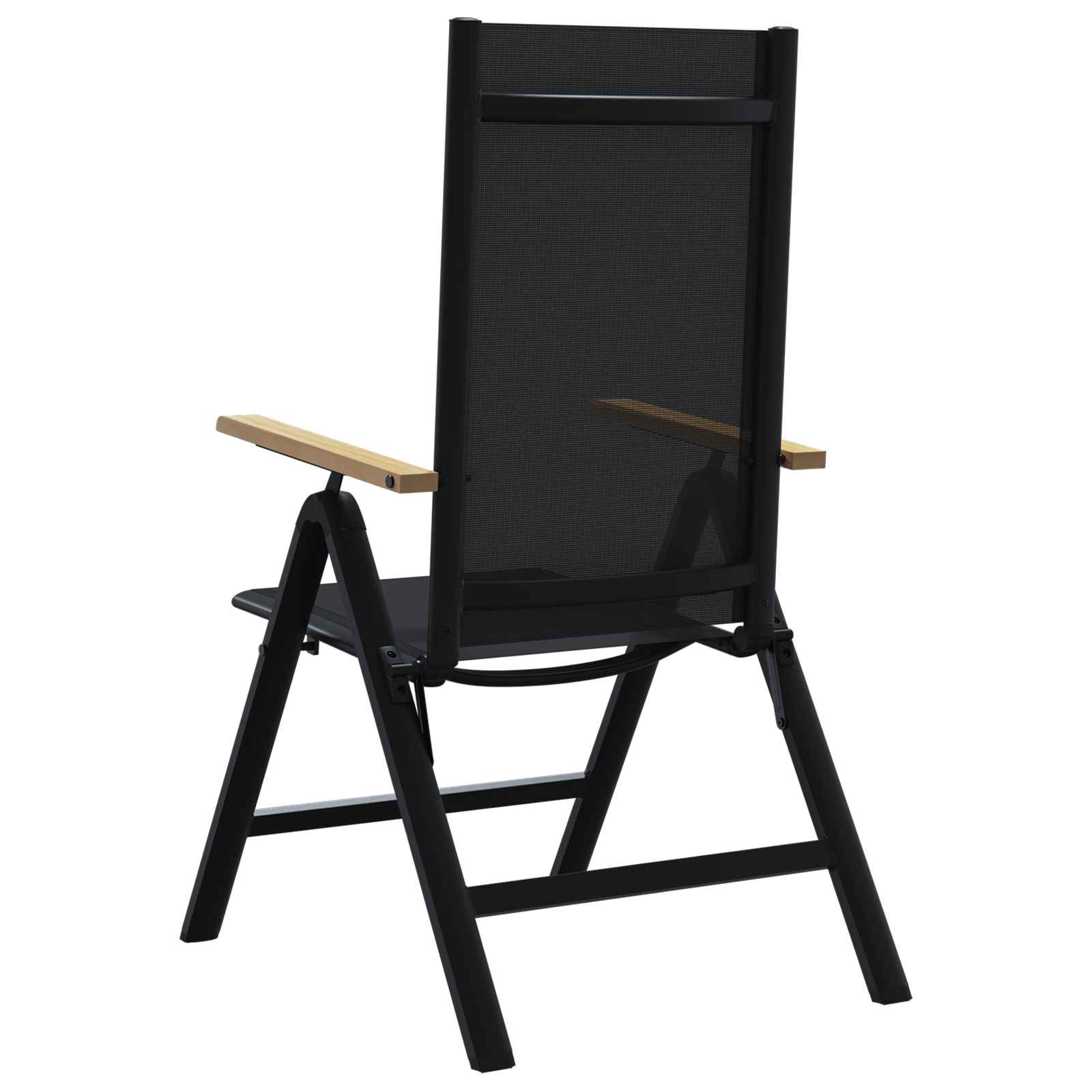Lænestole til haven 2 pcs Sort 58 x 73 x 111,5 cm Textilene