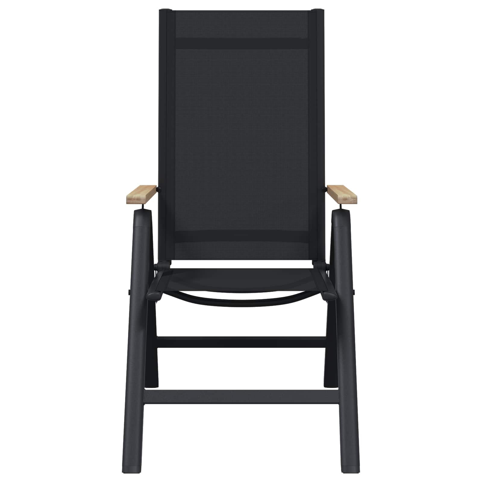 Lænestole til haven 2 pcs Sort 58 x 73 x 111,5 cm Textilene