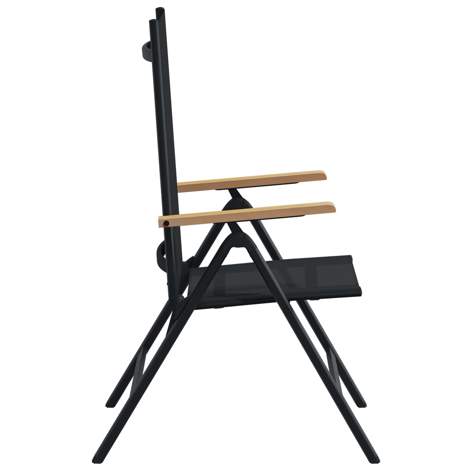 Lænestole til haven 2 pcs Sort 58 x 73 x 111,5 cm Textilene