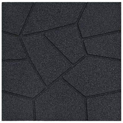 Trædesten 6 pcs Sort 40,5 x 40,5 x 2 cm Gummi